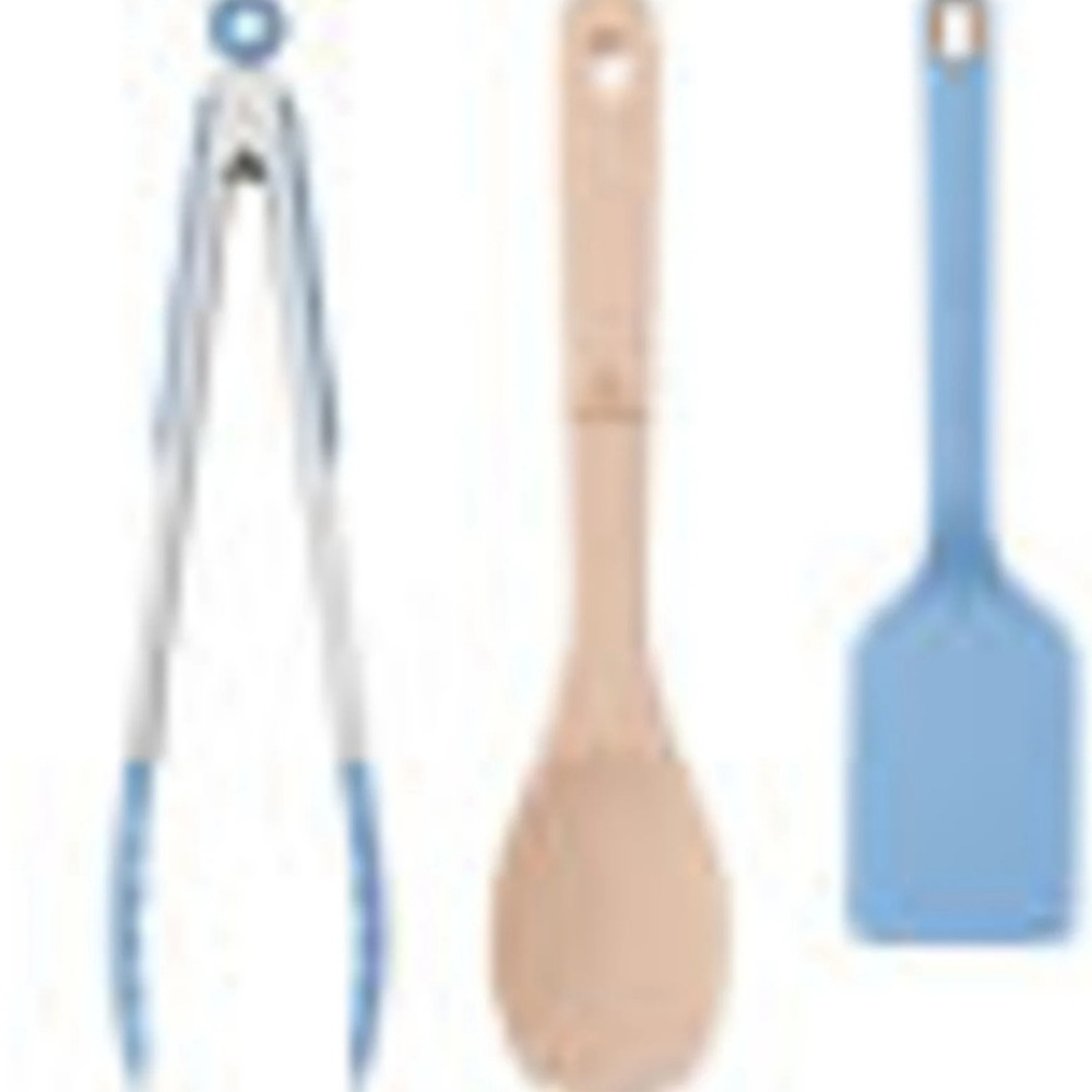 Drew Barrymore Beautiful 3 Piece Blue Icing Cooking Set - Picture 3 of 15